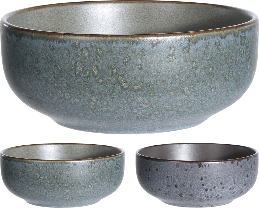 Bol en porcelaine Siaki au design moderne tacheté de style japonais φ10,5 cm/15 cm 2ASS
