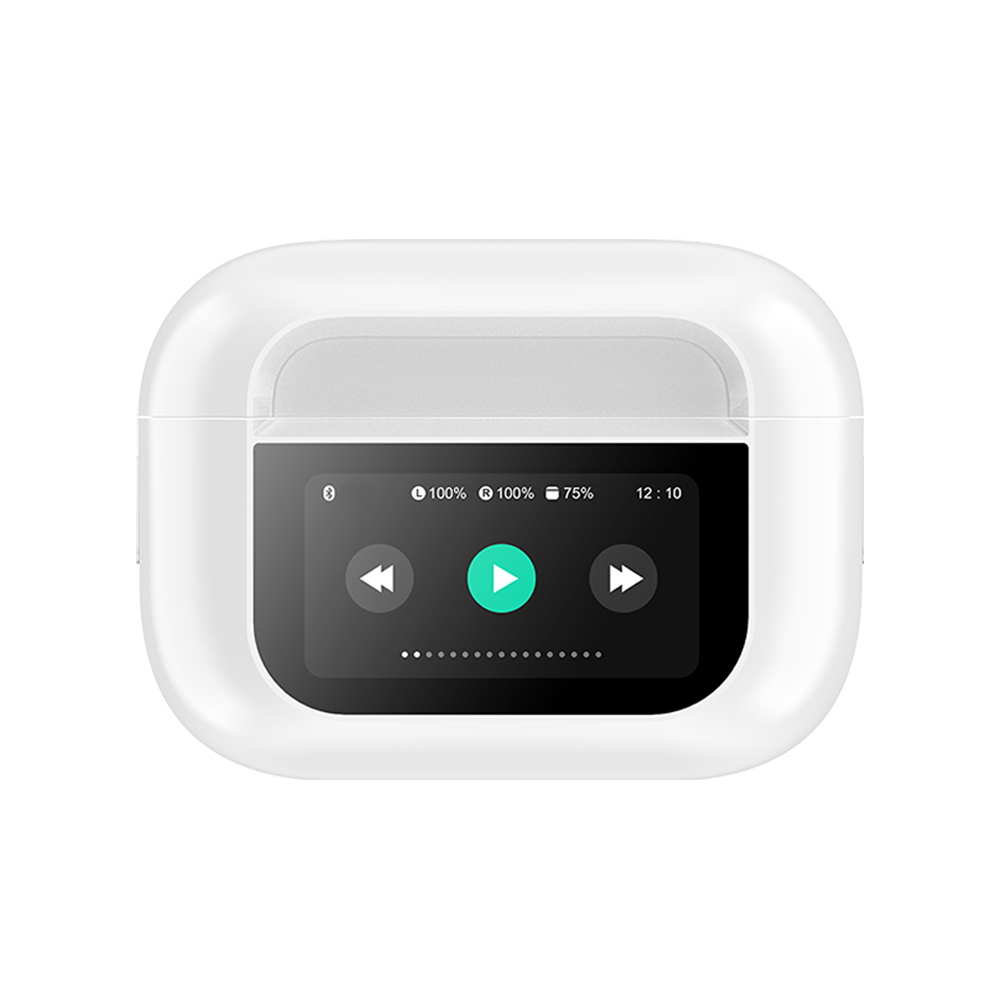 Guanersheng Smart Screen Wireless Bluetooth Earphones with Lanyard - White