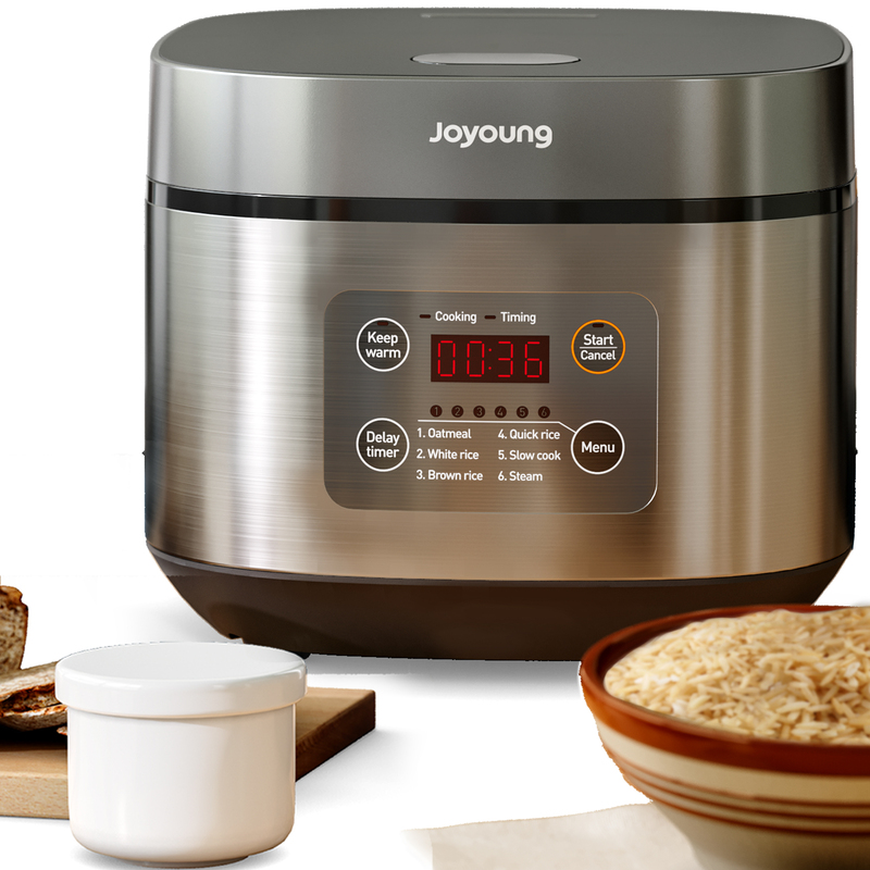 Joyoung Reiskocher, 860 W, 4 l, Smart-Timer, LED-Anzeige, multifunktional, 4 l