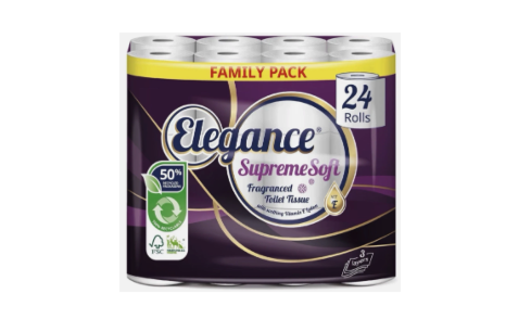 Elegance Supreme Soft Fragranced Toilet Tissue 3-Ply 24 Rolls Family Pack