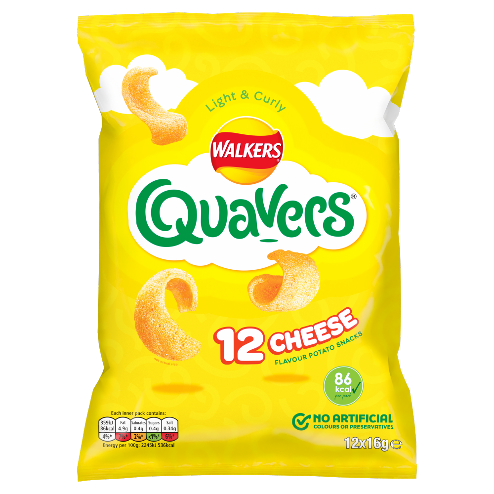 Walkers Cheese Quavers 12 pack