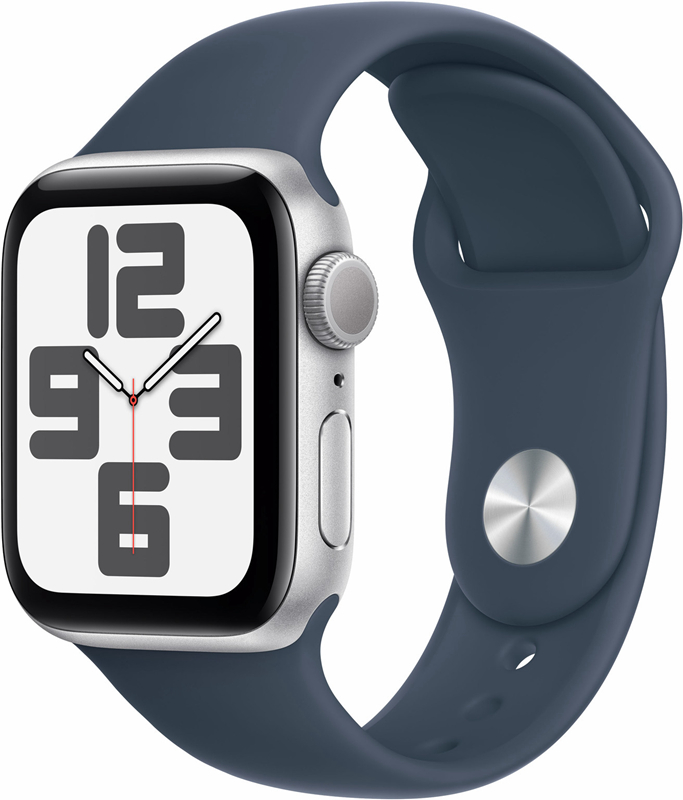 Apple Watch SE GPS WiFi 44mm Silver M/L 2024 Blue Sport Band M/L