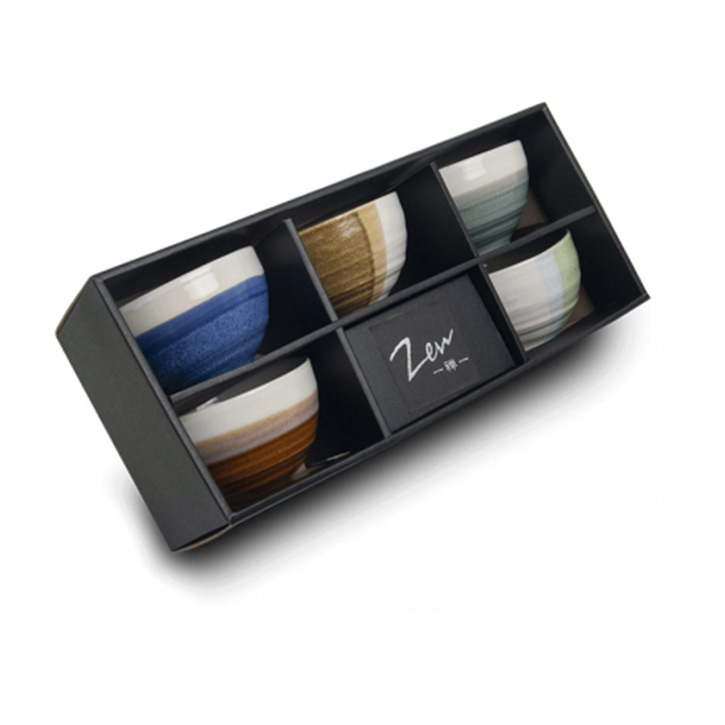 Coffret cadeau de bols en céramique de style japonais (Coffret Zen A) Ø11cm H7cm
