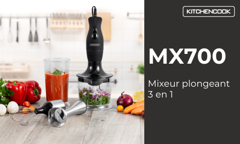 Hache et mixe rapidement viandes, légumes et fruits pour simplifier la cuisine.