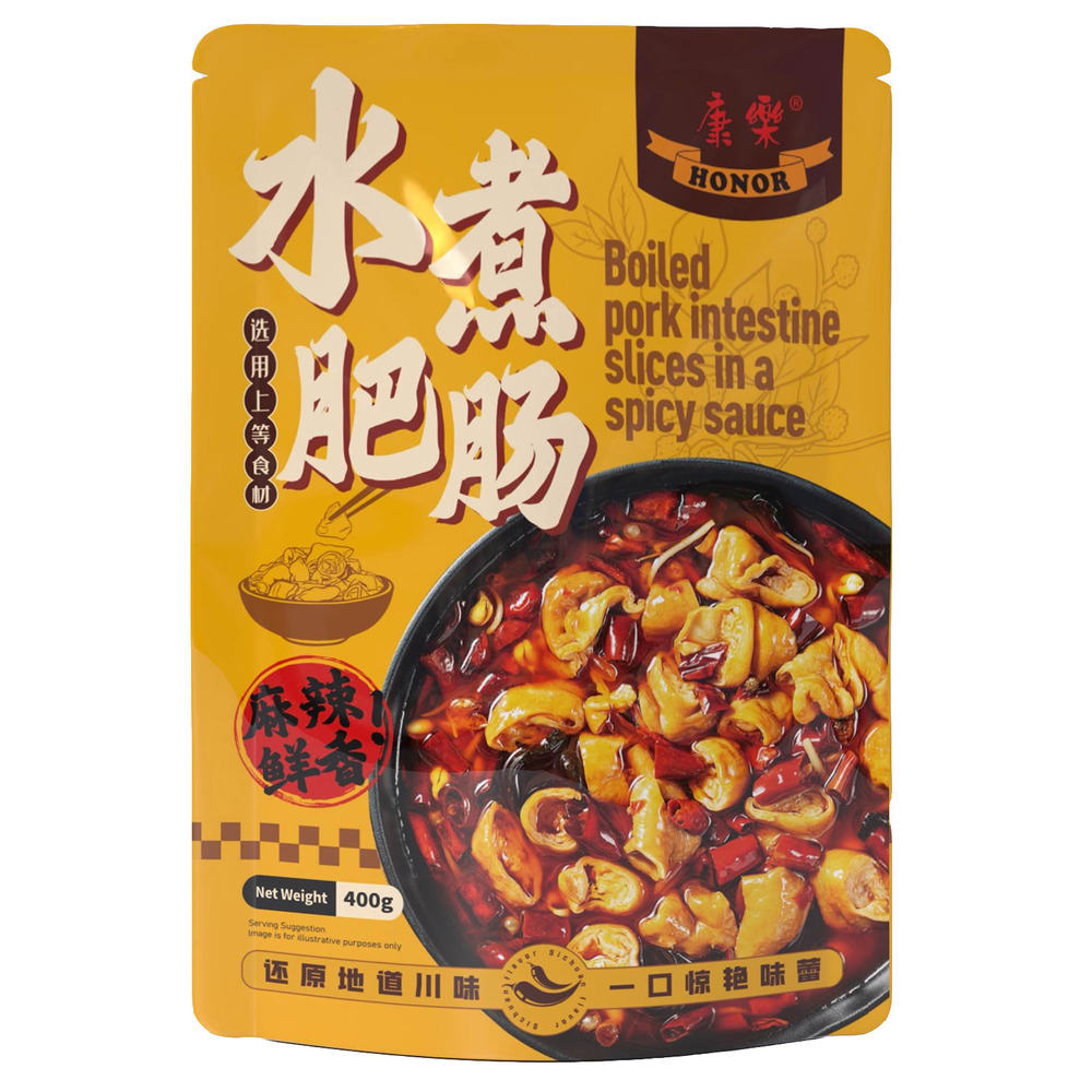 HR Boiled Pork Intestine Slices - Spicy 400g