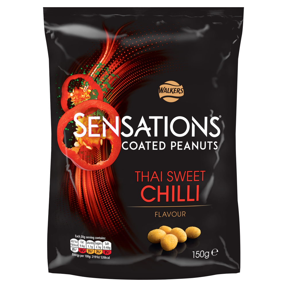 Walkers Sensations Coated Peanuts Thai Sweet Chilli 150g