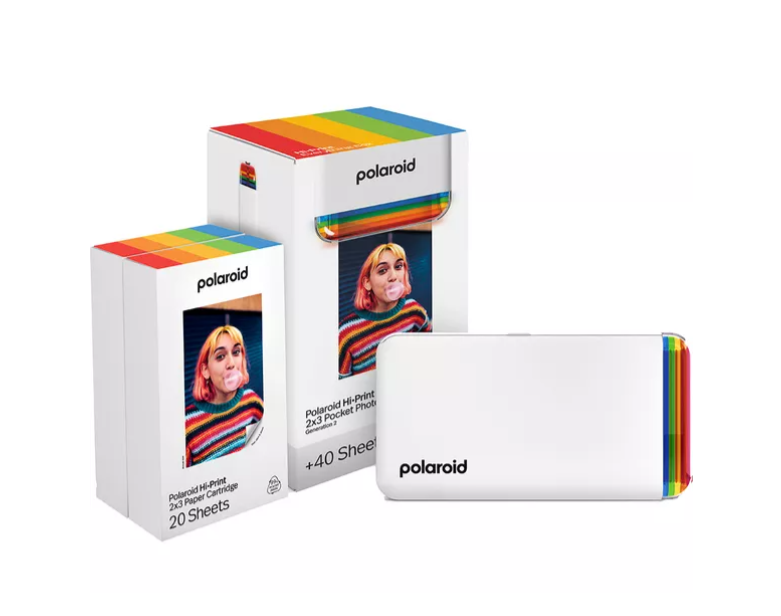 Polaroid Hi Print Gen 2 Printer Bundle - White - With 40 Sheet Paper Cartridge