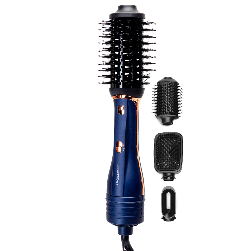 Aigostar Sophia SBB-1200VDE - Hair Straightener Brush - 1200W 3-in-1 VDE Certified Blue-Gold Sophia