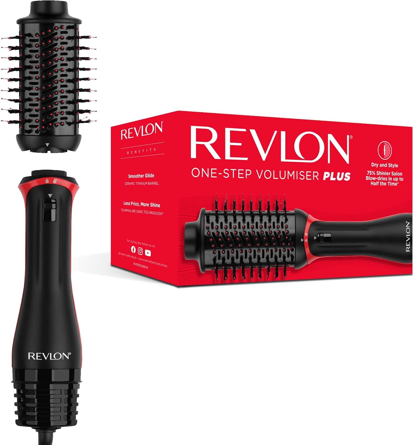 Revlon one step volumiser plus, salon-quality, shine, low frizz, easy to use – RVDR5298UK