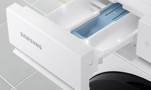 Mit der selbstreinigenden Waschmittelschublade kannst du dir die Reinigung der Waschmittelschublade sparen. 