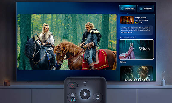 Vertiefe dein TV-Erlebnis: Ein Klick genügt – und schon erhältst du weitere Empfehlungen und Informationen zum aktuellen Inhalt.¹ ² ³ ⁴