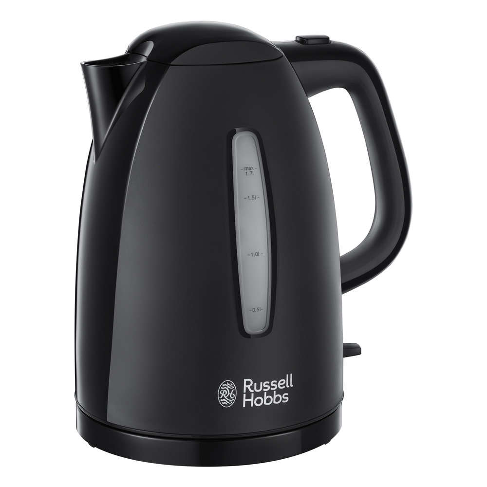 Russell Hobbs Textures Kettle, Black, Fast Heat Up, Stylish - 21271