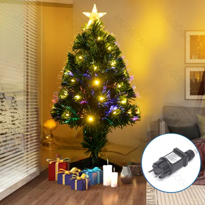 Aigostar Niedervolt Fiberoptik Weihnachtsbaum, warmweiß, 180cm