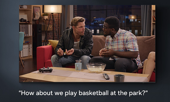 Die AI auf dem Gerät erkennt die Sprache der Untertitel deiner Inhalte und übersetzt sie sofort in die von dir gewählte Sprache. ⁴ ⁵ ⁶ ⁷ ⁸ ⁹