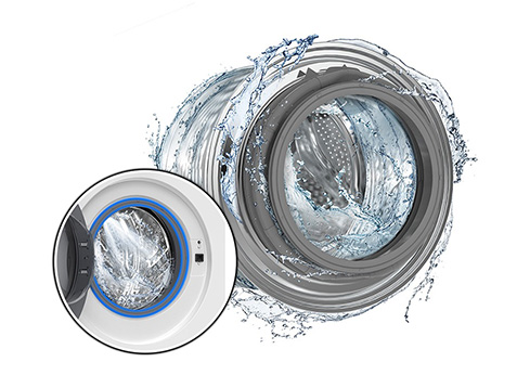Die Trommelreinigung+ sorgt für eine hygienisch saubere Trommel und Türdichtung.