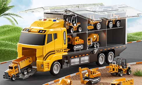 TEMI Ensemble de camions de chantier : Construis ton propre monde de construction!