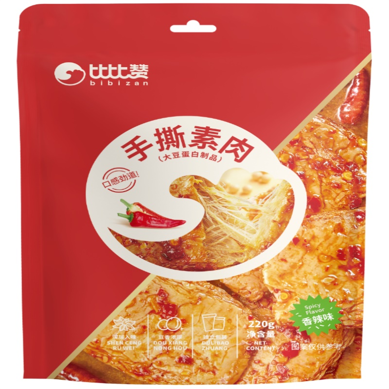 BIBIZAN Hand Torn Vegetarian Meat [Spicy Flavour] 220g 比比赞手撕素肉【香辣味】220g