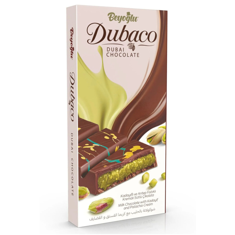 Dubai Barre de chocolat pur 200g