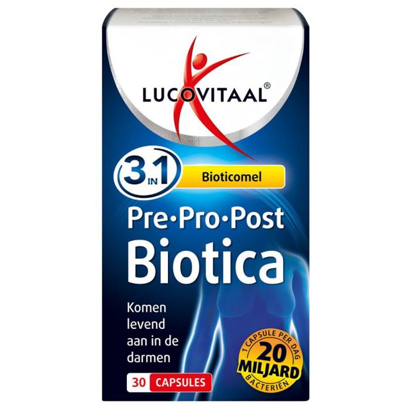 Lucovitaal 3-in-1 Biotics Capsules Gut Health Balance Probiotics 30