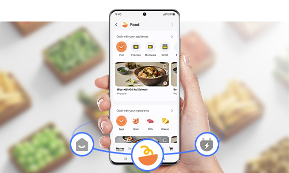 Mit Samsung Food⁸ kannst du eine Liste von Lebensmitteln in deinem Kühlschrank erstellen und verwalten.