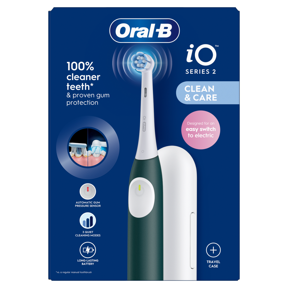 Oral-B iO2 Forest Green Electric Toothbrush + Travel Case