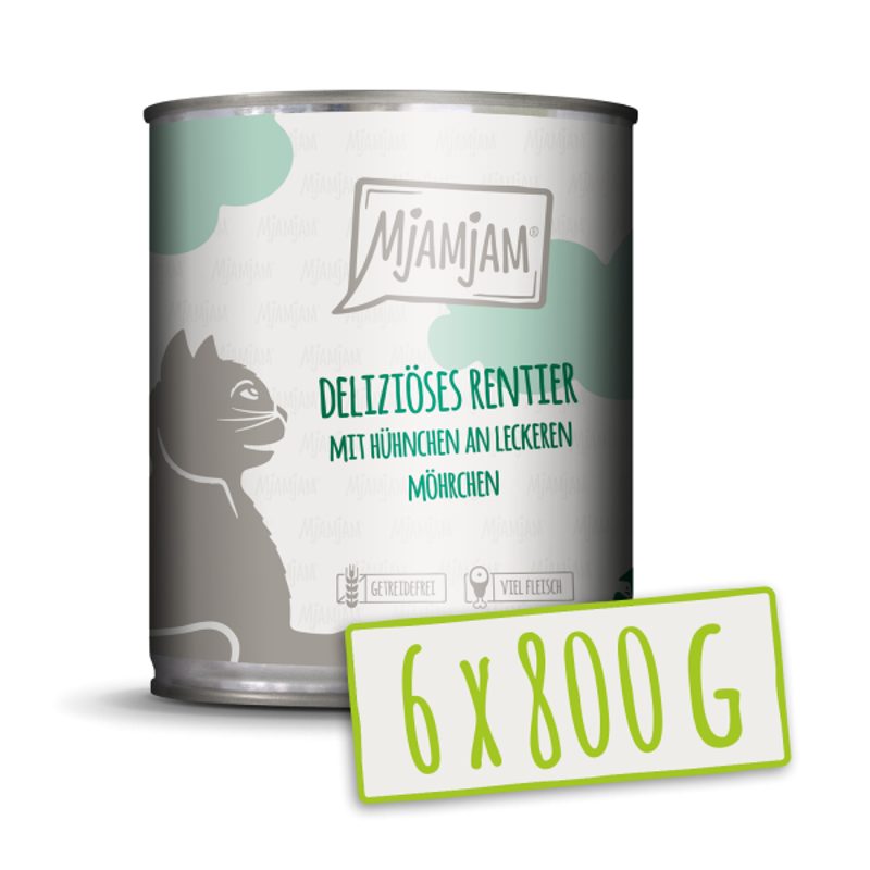 MjAMjAM - Rendier & kip met wortel 800g*6