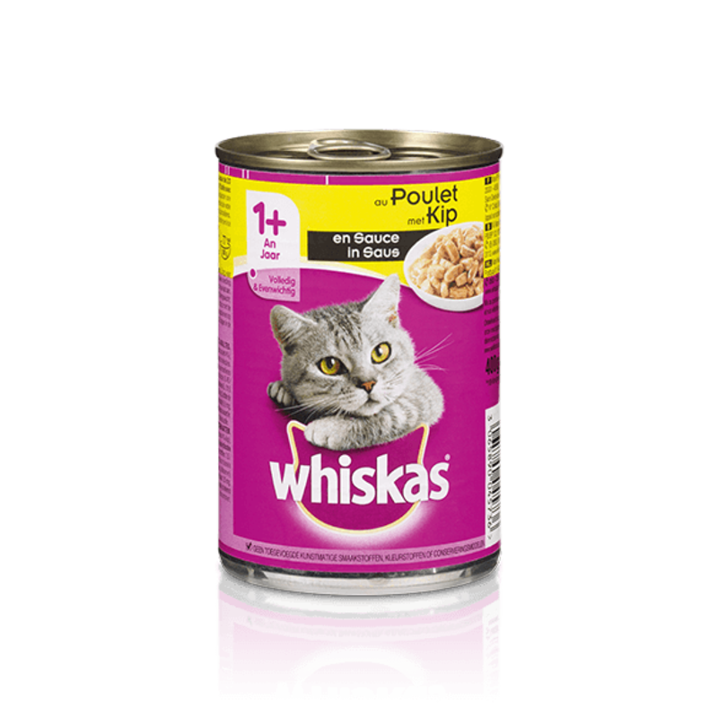 WHISKAS 1+ Poulet en Sauce - Nourriture pour Chat - 400 g