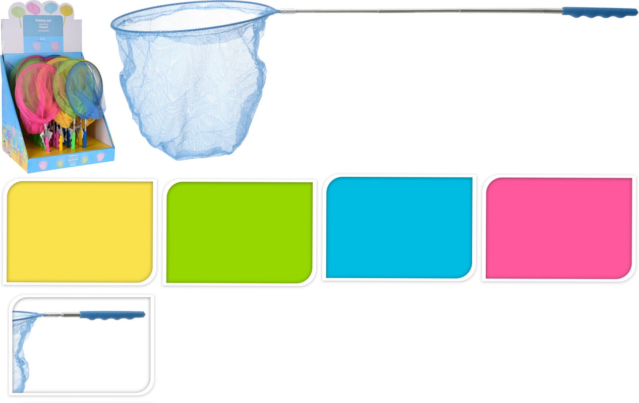 Filet de pêche coloré avec manche extensible jusqu'à 66 cm 4ASS