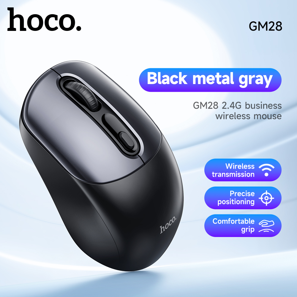 GM28 2.4G business wireless mouse black metal gray