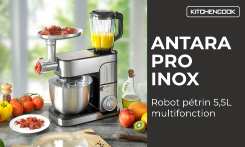 Combine pétrin, blender et hachoir pour réaliser facilement toutes vos préparations au quotidien.
