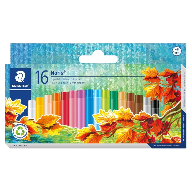 Noris® Ölpastelle - 16 Stück (14cm Länge, Ø8mm, farbig sortiert)