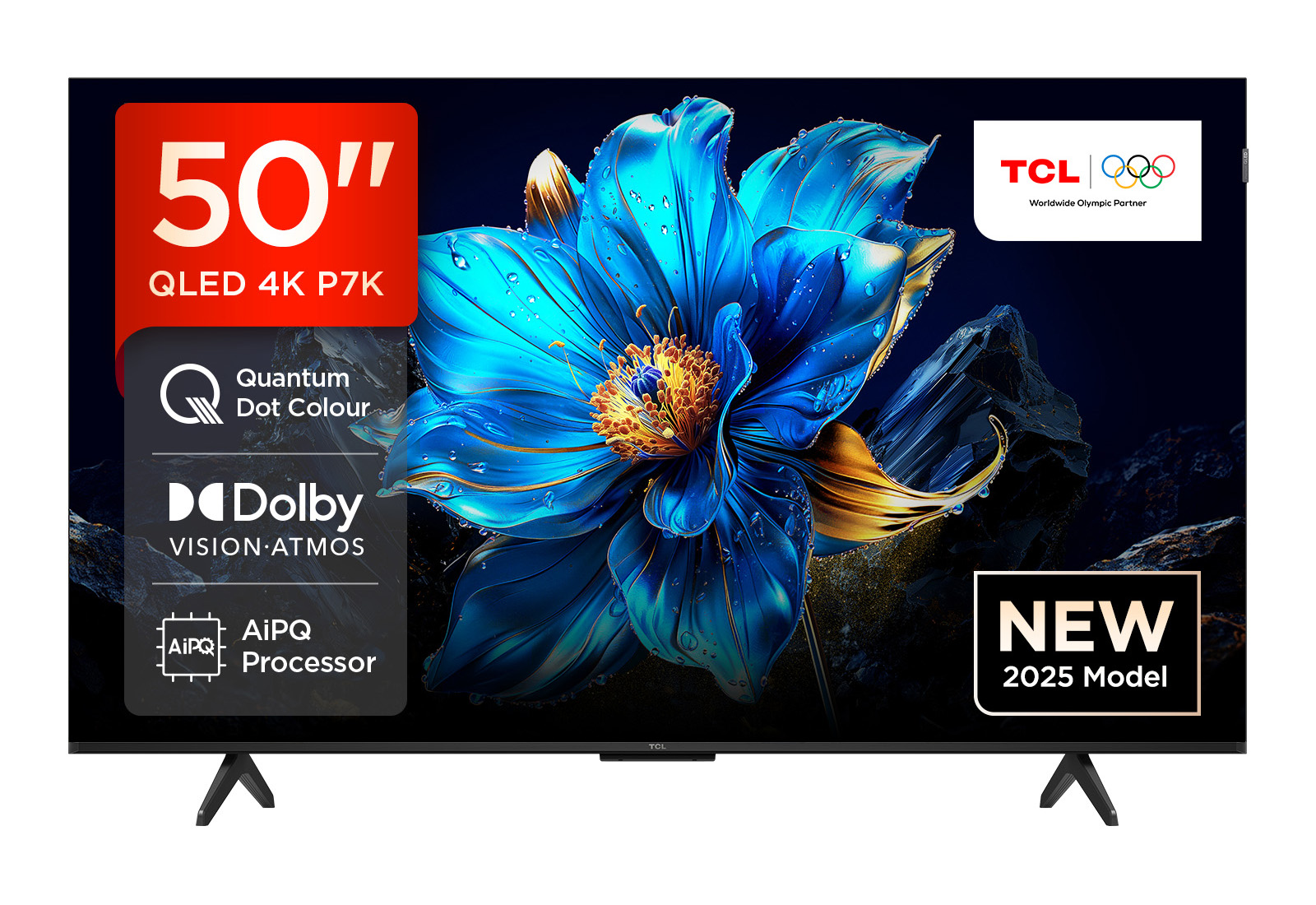 TCL 43P7K 43” QLED, Direct LED TV, 4K HDR TV, Smart TV Powered by Google TV (Dolby Vision & Atmos, Motion clarity, Hands-Free Voice Control, compatible with Google Assistant & Alexa)