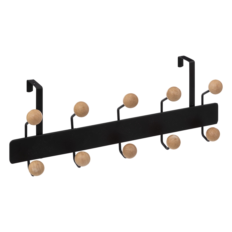 10-Hook Blackwood Metal Over-Door Rack