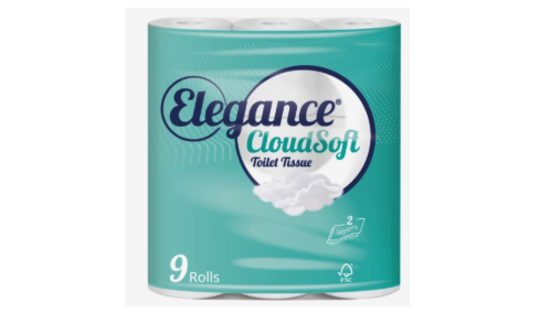 Elegance CloudSoft Toilet Tissue 2-Ply 9 Rolls