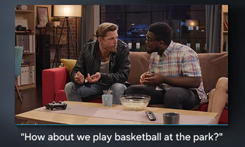 Die AI auf dem Gerät erkennt die Sprache der Untertitel deiner Inhalte und übersetzt sie sofort in die von dir gewählte Sprache. ⁴ ⁵ ⁶ ⁷ ⁸ ⁹