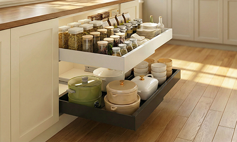 Slide to the perfect position, store to the neatest order. It is dedicated to organizing every kitchen item into perfection.