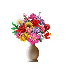 BLOCKS BLUMENSTRAUSS PFLANZE DEKORATIV EWIGES GESCHENK 1464 Stk. SET 18+ - Weihnachtsgeschenk