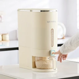 Seau de riz scellé pour la cuisine, récipient étanche à l'humidité avec tasse doseuse pour 10 kg de céréales