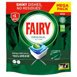 Fairy Original All In One Dishwasher Tablets Regular, 110 Tabs