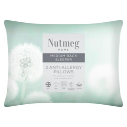 Nutmeg Home Pillows Anti Allergy Medium 2pk