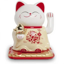 Solar Lucky Cat H10.5cm, Table & Car Decor Longevity