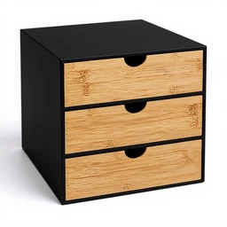 5Five Turm MDF/Bambus Aufbewahrung 3 Schubladen "Bava" schwarz