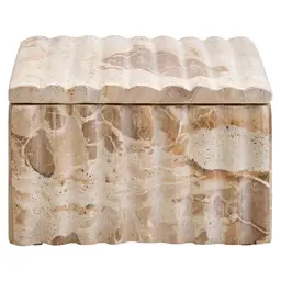 Fifty Five South Decorative Box Santino Ribbed Marble Square Chocolate