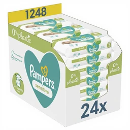 Pampers Sensitive Baby Wipes 24 packs of 52 = 1248 pcs Sensitive 24*52