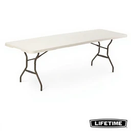 Lifetime 8' x 2,5' (244 x 76 cm) licht commercieel - Dubbel opvouwbare tafel - Wit graniet