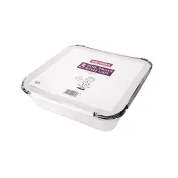 Caroline Foil Tray with Lid, 239 x 239mm, 35mm deep, pack of 5