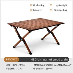 Table pliante d'extérieur Table de camping 87cm x 61cm x 44cm Medium