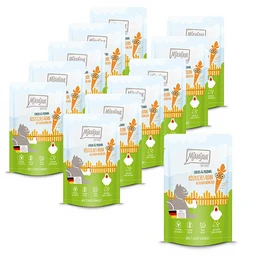 MjAMjAM - Aliment pour chat - Quetschie - Poussins et Amis - Poulet succulent avec des carottes savoureuses - 12 x 125 g