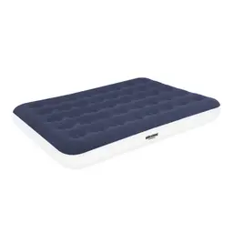Milestone Double Flocked Airbed - Blue & White