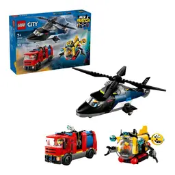 LEGO City 60462 Helicopter, Fire Engine & Submarine Remix Set